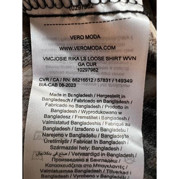 Vero Moda Top Womens 16 Plus Animal Print Button-Up Woven Relaxed Fit NEW! - Picture 11 of 13